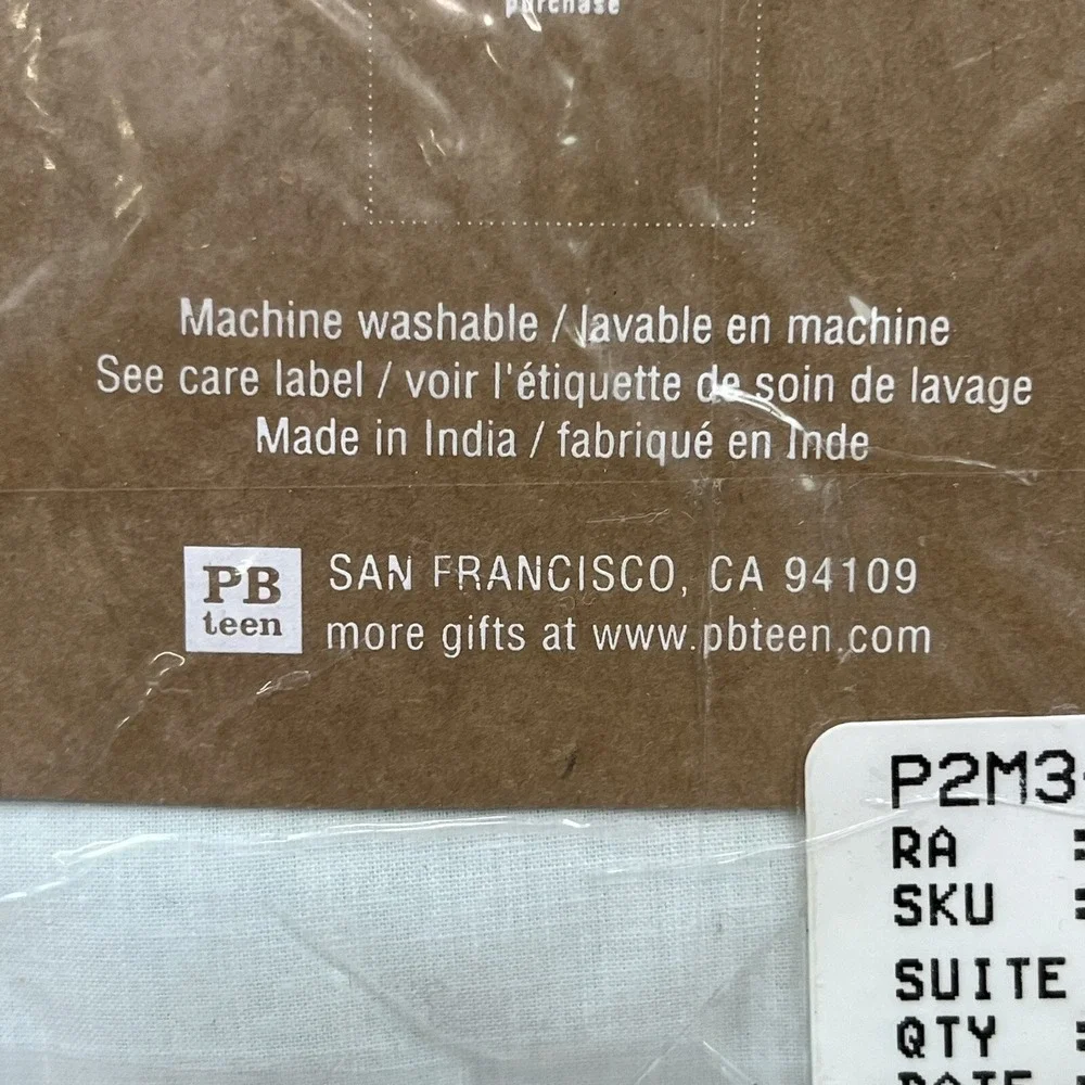 PB Pottery Barn Teen Suite Organic Pillow Sham Standard Pool NEW in Package‎